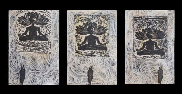 Tp - Hoa Cửa Phật#1#2#3.20x30cm.trucchigraphy - woodcut.2021